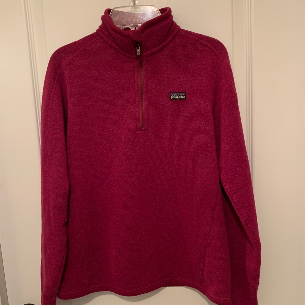 Patagonia pullover sweater, Magenta color. Small.